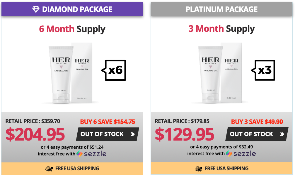HerSolution Gel order page